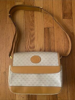 Vintage Gucci Micro GG Coated Canvas Tan Shoulder Bag Serial # 001-14-0185 EUC